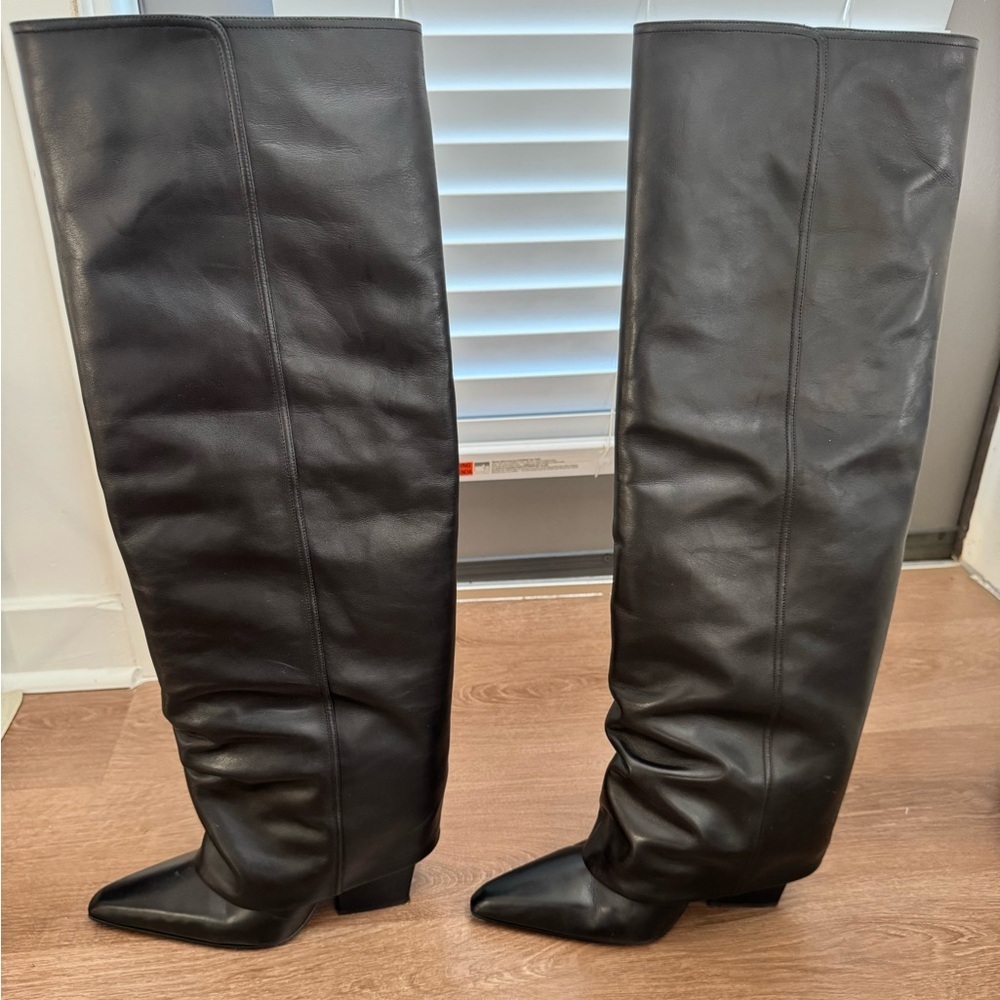 Paris Texas Jane Folded Leather Over the Knee Boots - Rare Designer Western - Picture 11 of 15